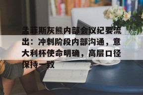 孟菲斯灰熊内部会议纪要流出：冲刺阶段内部沟通，意大利杯使命明确，高层口径保持一致的简单介绍-Jiuyou Sports